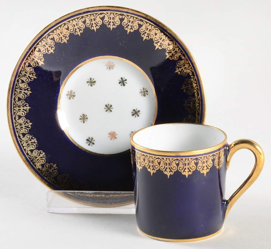 Limoges Miniatures Demi-Tasse Cup & Saucer - No Box by Fontanille & Marraud-1