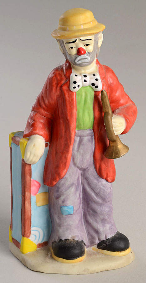 Emmett Kelly Jr-Open Edition Figurines Command Performance-With Horn - Boxed by Flambro-1