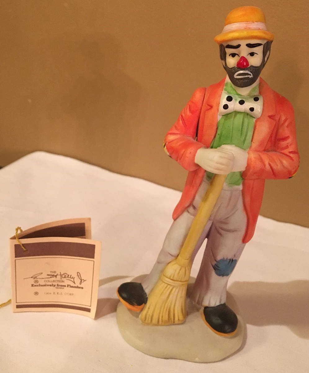 Emmett Kelly Jr-Open Edition Figurines Cleaning Up - No Box by Flambro-1