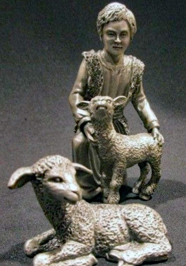 A Child Is Born Nativity Shepherd & Lamb - Boxed by Fort, Inc.-1