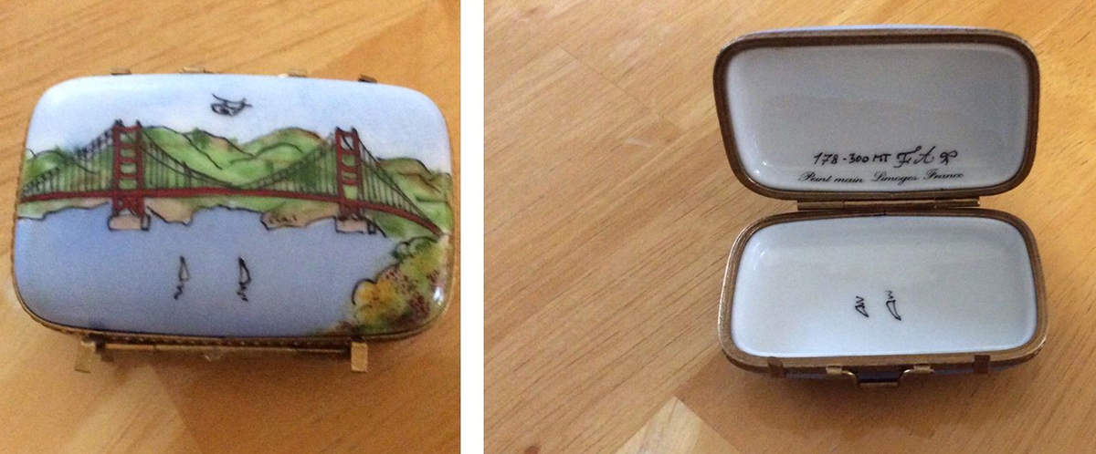 Limoges Boxes Rectangular Box-Bridge/River - No Box by French Accents-1
