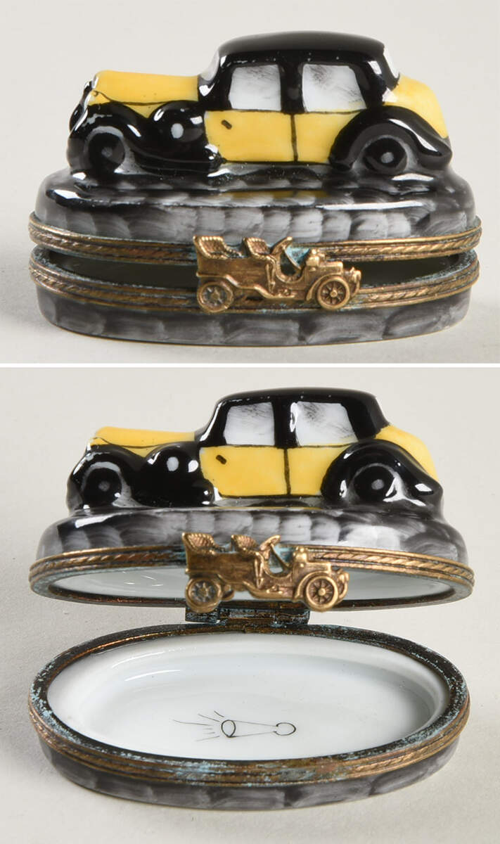 Limoges Boxes French Car Black And Yellow - No Box by French Accents-1