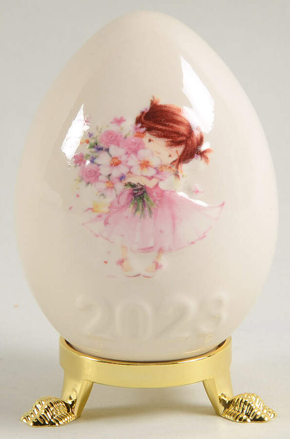 Goebel Easter Egg Girl With Flowers - Boxed by Goebel-1
