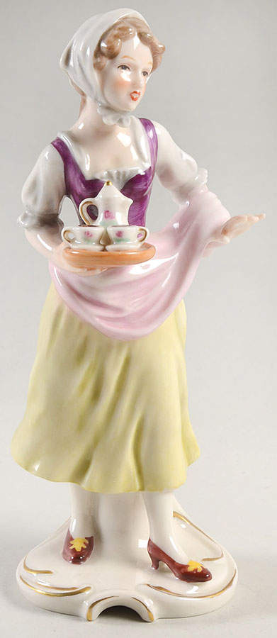 Gerhard Bochmann Figurines Girl With Coffee Tray - No Box by Goebel-1