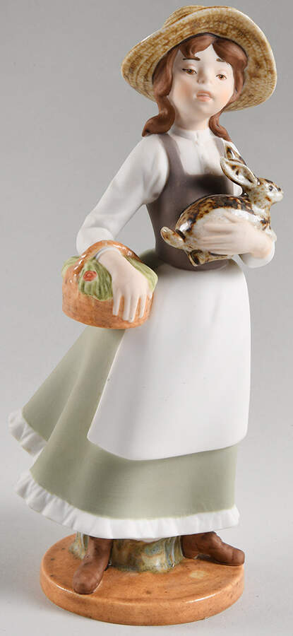 Goebel Figurines Girl With Basket & Bunny - No Box by Goebel-1