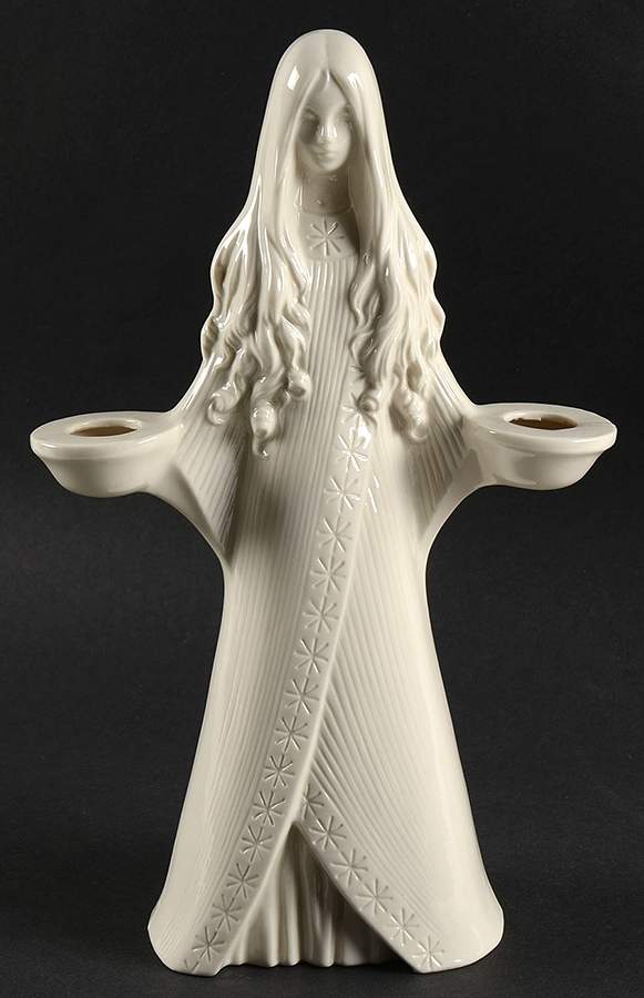 All White Figurines Girl Candleholder - No Box by Goebel-1