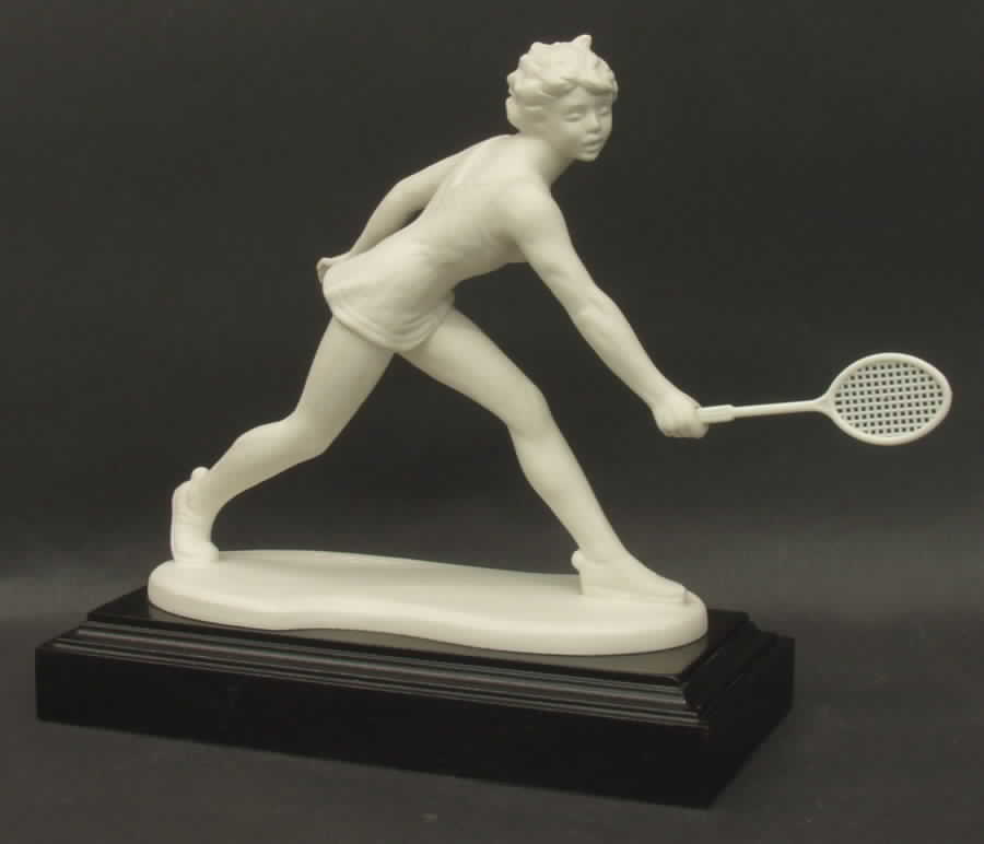 All White Figurines Girl Playing Tennis-Matte - Boxed by Goebel-1