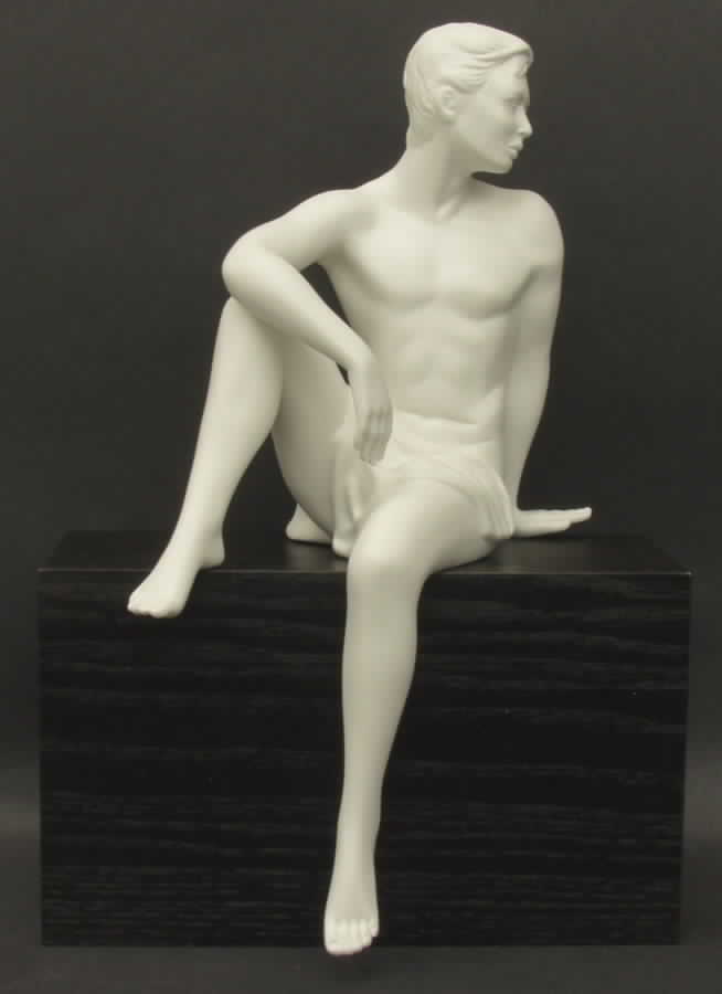 All White Figurines Male Nude On Base-Matte - No Box by Goebel-1