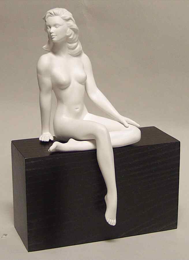 All White Figurines Female Nude On Base-Matte - Boxed by Goebel-1