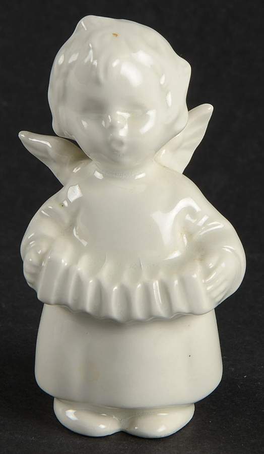 All White Figurines Angel With Accordian-Glossy - No Box by Goebel-1