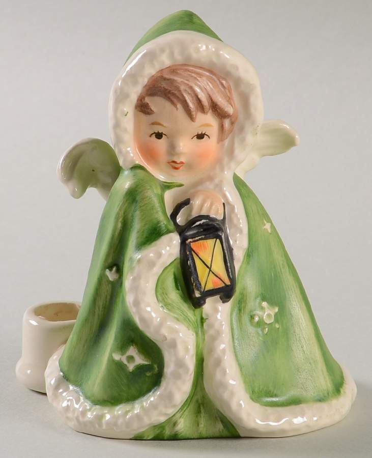 Goebel Figurines Angel Green Coat Candle Holder - No Box by Goebel-1