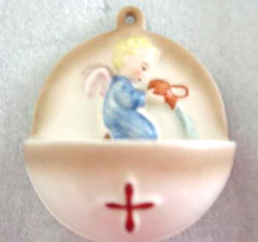 Religious Plaques & Fonts Praying Angel Water Font - With Box by Goebel-1