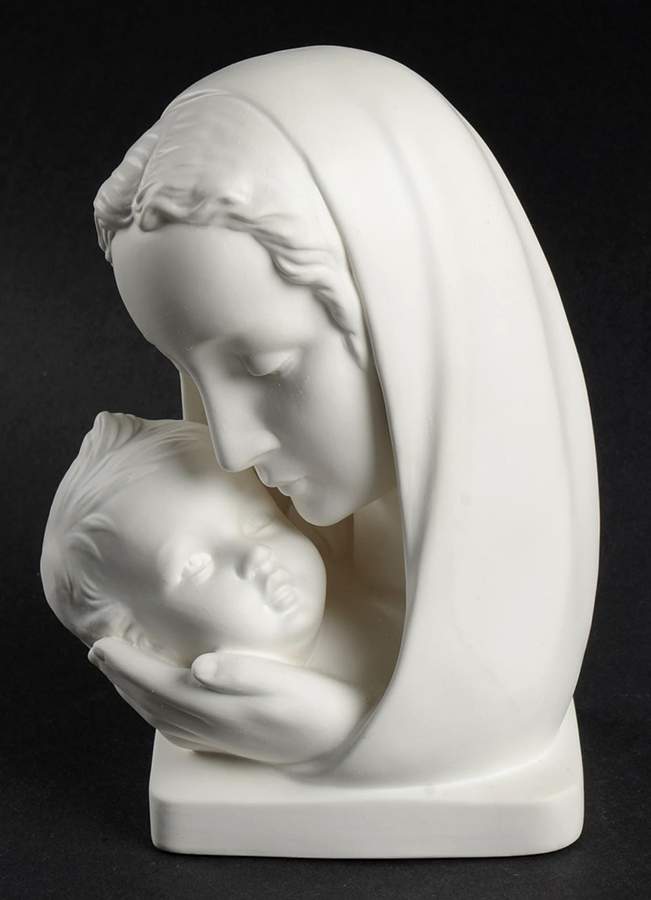 All White Figurines Madonna With Child Bust-Matte - Boxed by Goebel-1