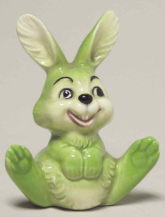 Animals-Figurines Green Rabbit Sitting - Boxed by Goebel-1