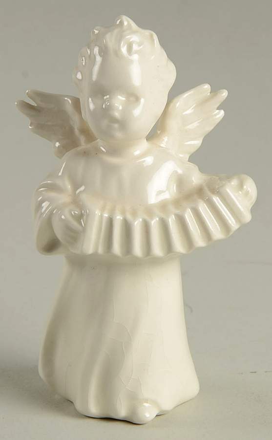 All White Figurines Angel With Accordian-Glossy - Boxed by Goebel-1