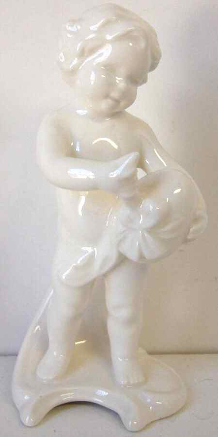 All White Figurines Cherub With Egg-Glossy - Boxed by Goebel-1