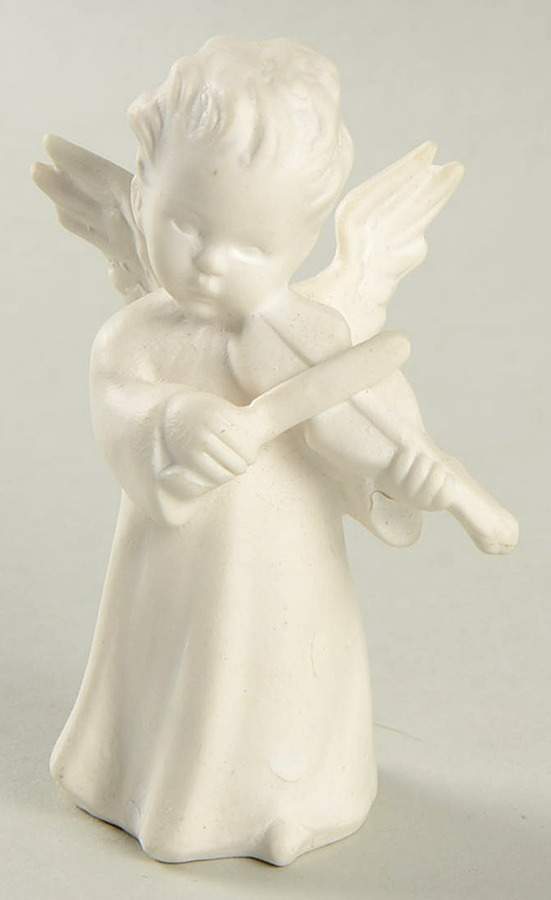 All White Figurines Angel With Violin-Matte - Boxed by Goebel-1