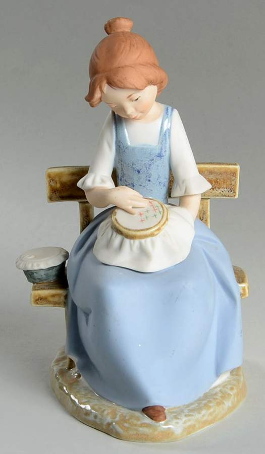 Goebel Figurines Girl Sewing - Boxed by Goebel-1