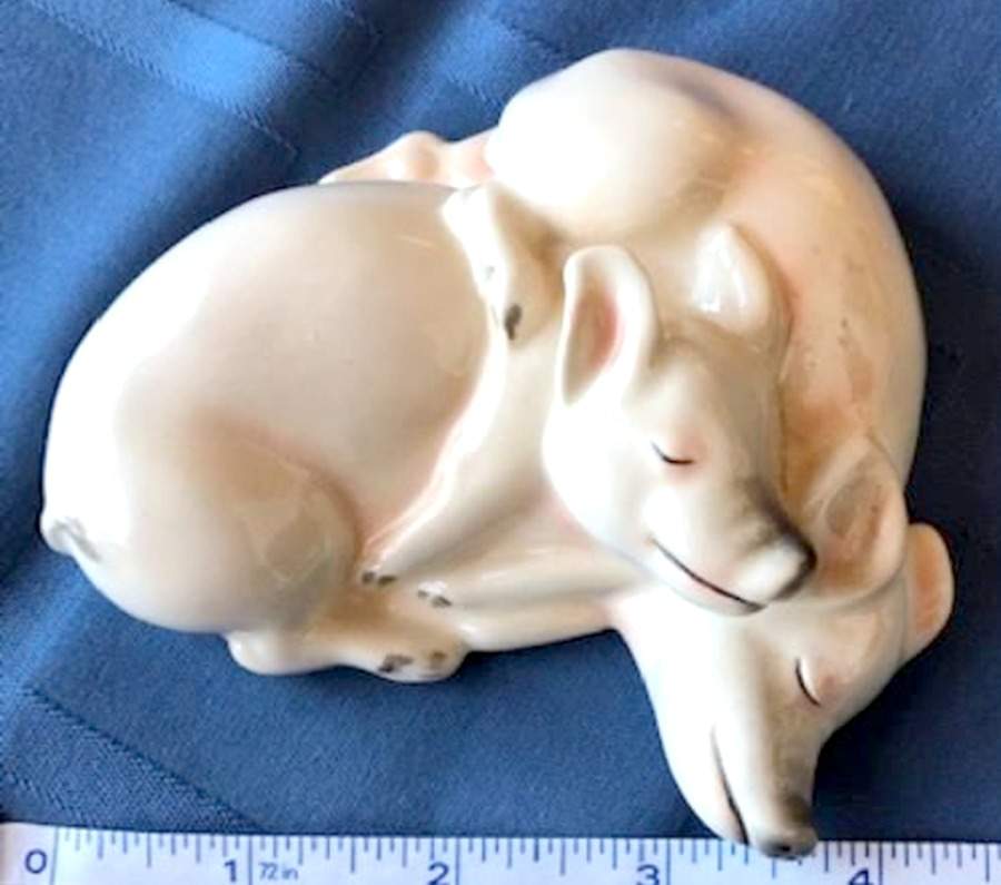 Animals-Figurines Pair Of Sleeping Pigs - No Box by Goebel-1