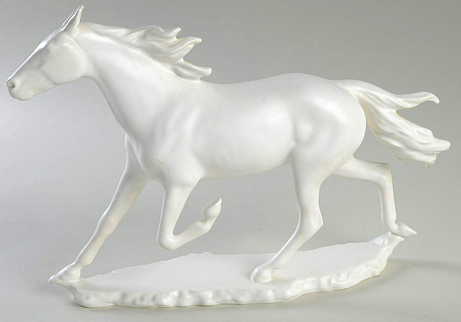 All White Figurines Running Horse-Glossy - No Box by Goebel-1