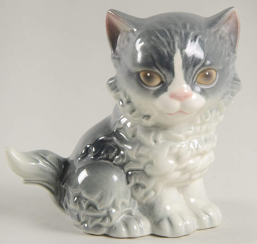 Animals-Figurines Gray Persian Cat - No Box by Goebel-1