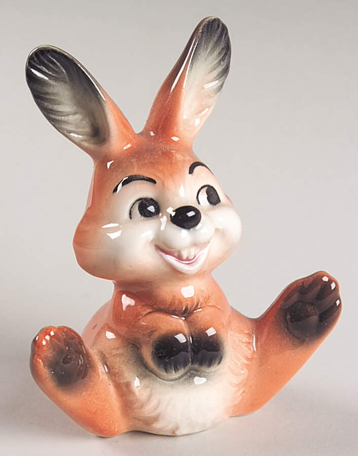 Animals-Figurines Crouching Orange Rabbit - Boxed by Goebel-1