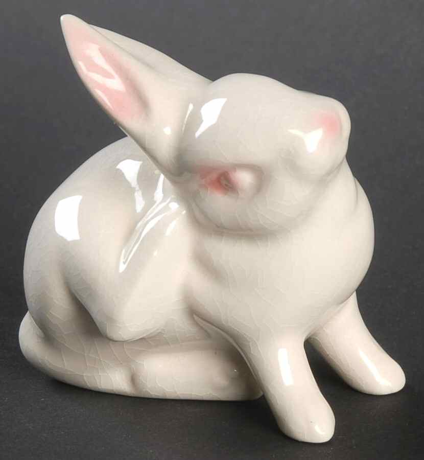 Animals-Figurines Rabbit-Scratching - No Box by Goebel-1