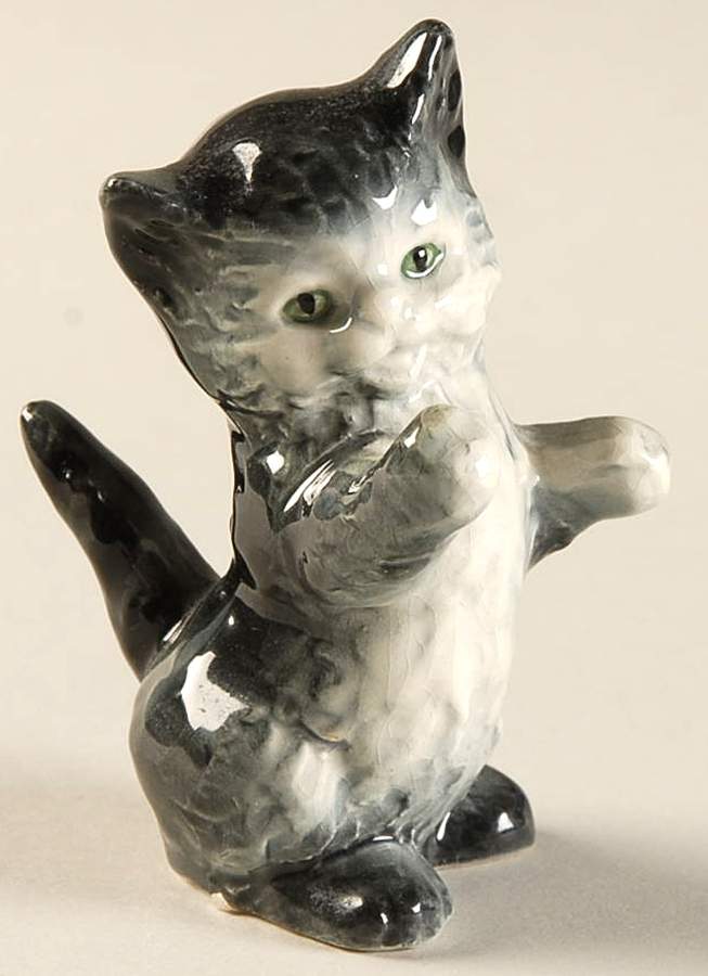 Animals-Figurines Kitten-Grey - No Box 108 by Goebel-1