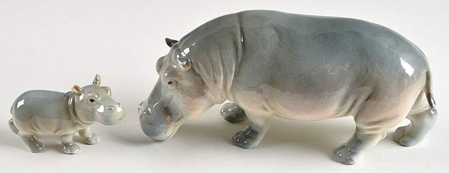 Animals of The Serengeti Pair Of Hippopotamus - No Box by Goebel-1