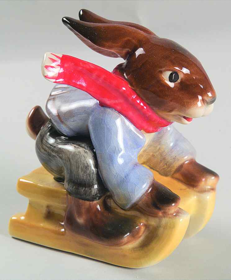 Bavarian Bunnies Hans-Sledding - Boxed by Goebel-1