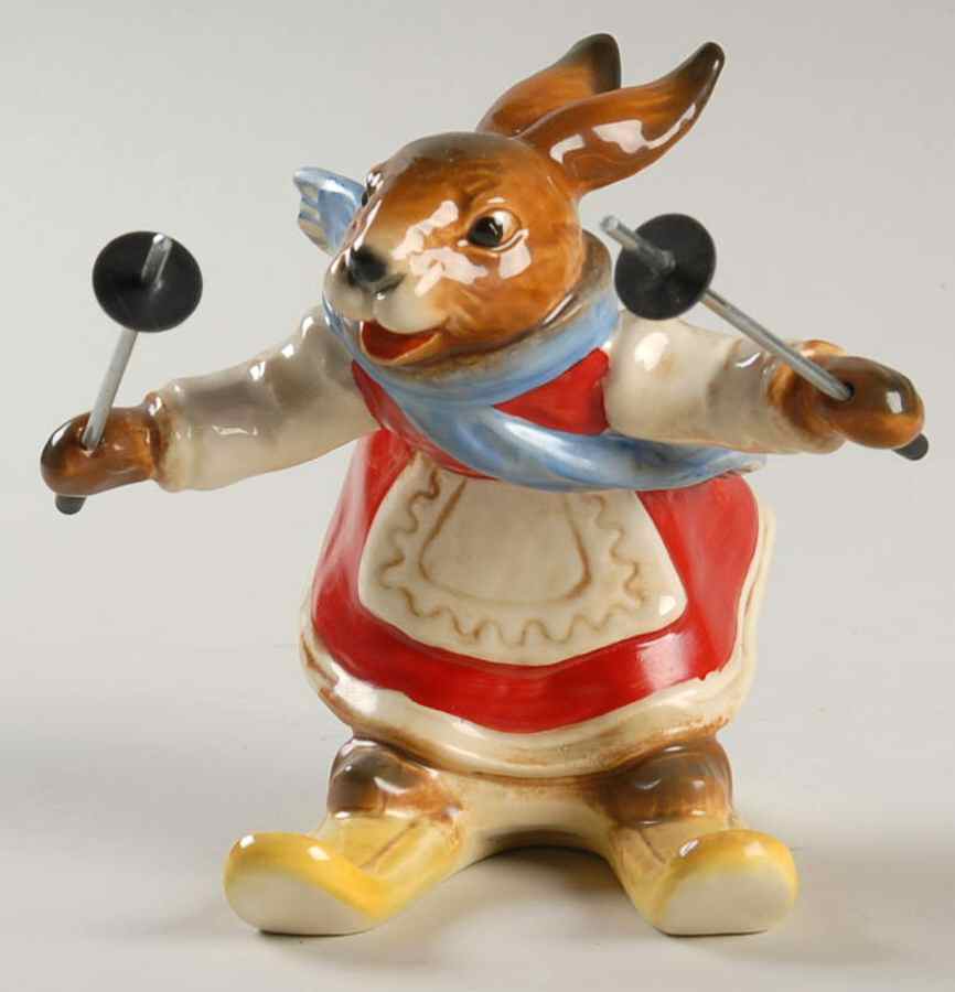 Bavarian Bunnies Hildegard-Skier - Boxed by Goebel-1
