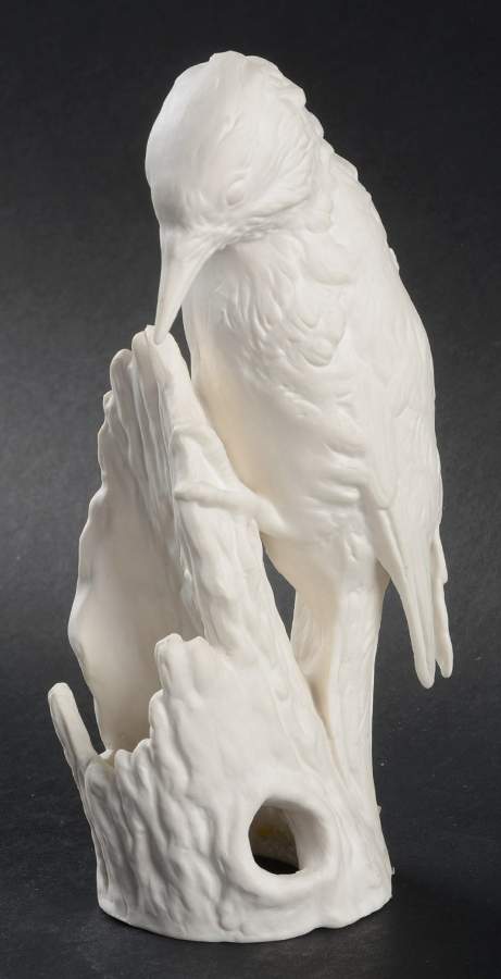 All White Figurines Great Spotted Woodpecker-Matte - Boxed by Goebel-1