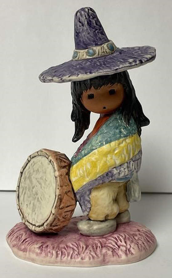 De Grazia Figurines Little Navajo With Drum - No Box by Goebel-1