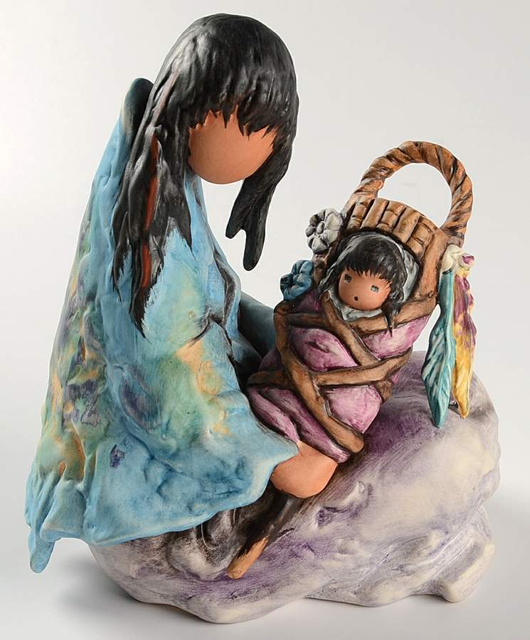 De Grazia Figurines Mother Silently Prays - With Box by Goebel-1