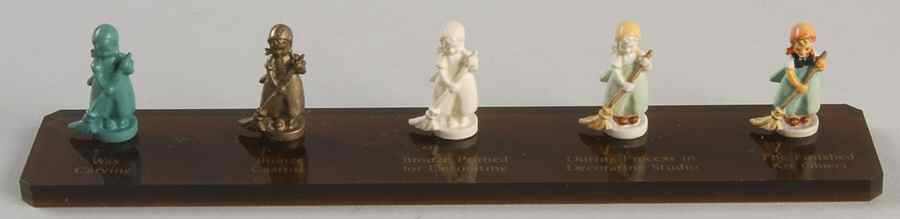 Hummel Miniature Figurine-Bronze Little Sweeper-Progression Set - No Box by Goebel-1