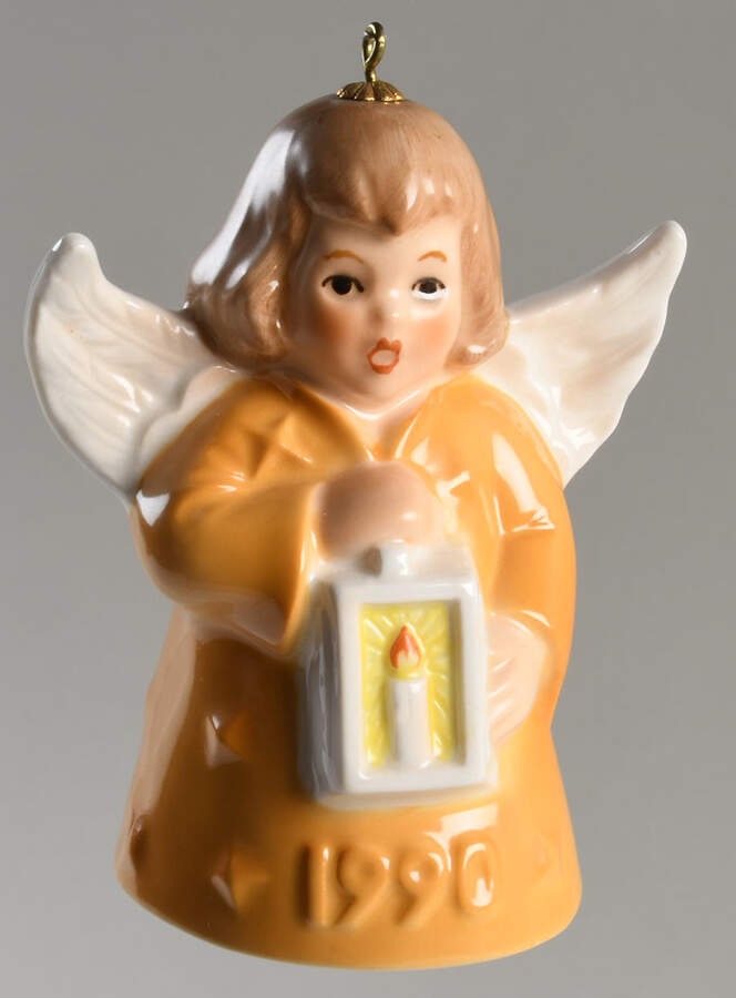 Angel Bell Ornament Angel With Lantern-Yellow - No Box by Goebel-1