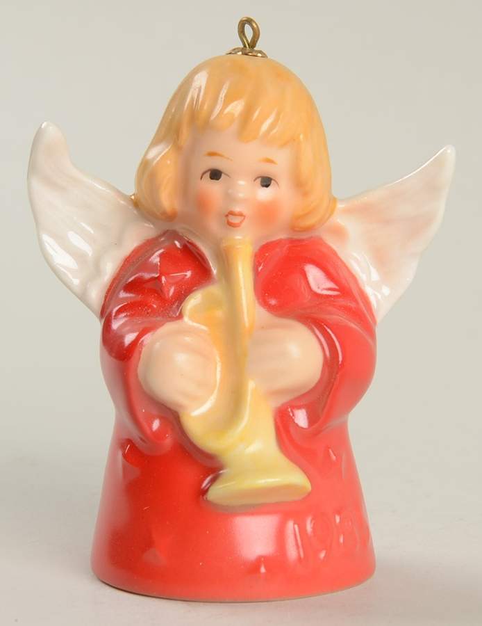 Angel Bell Ornament Angel With Trumpet-Red - Boxed by Goebel-1