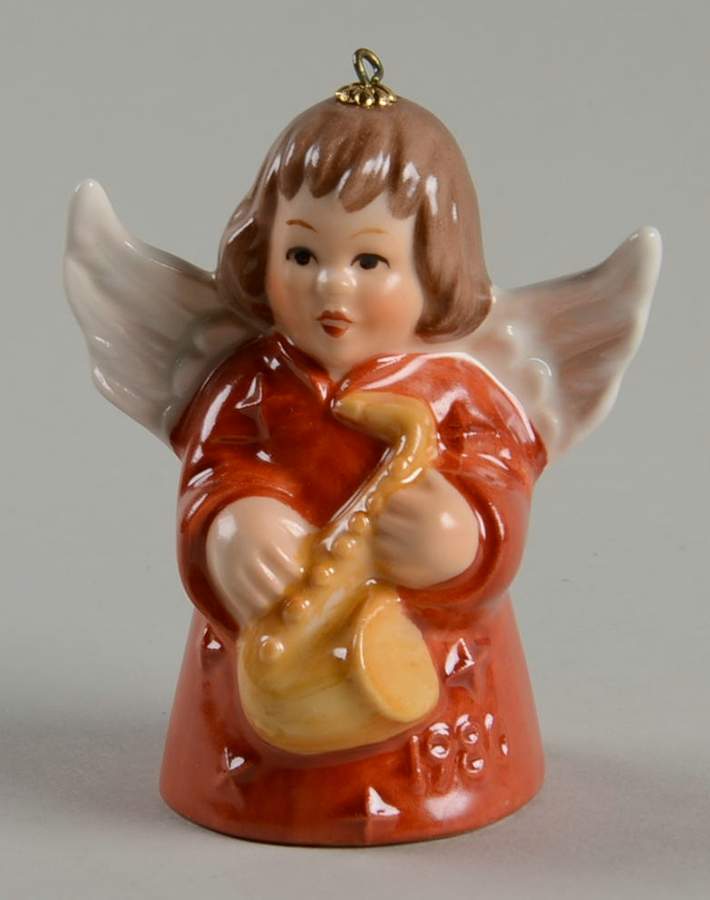 Angel Bell Ornament Angel With Saxaphone-Rust - Boxed by Goebel-1