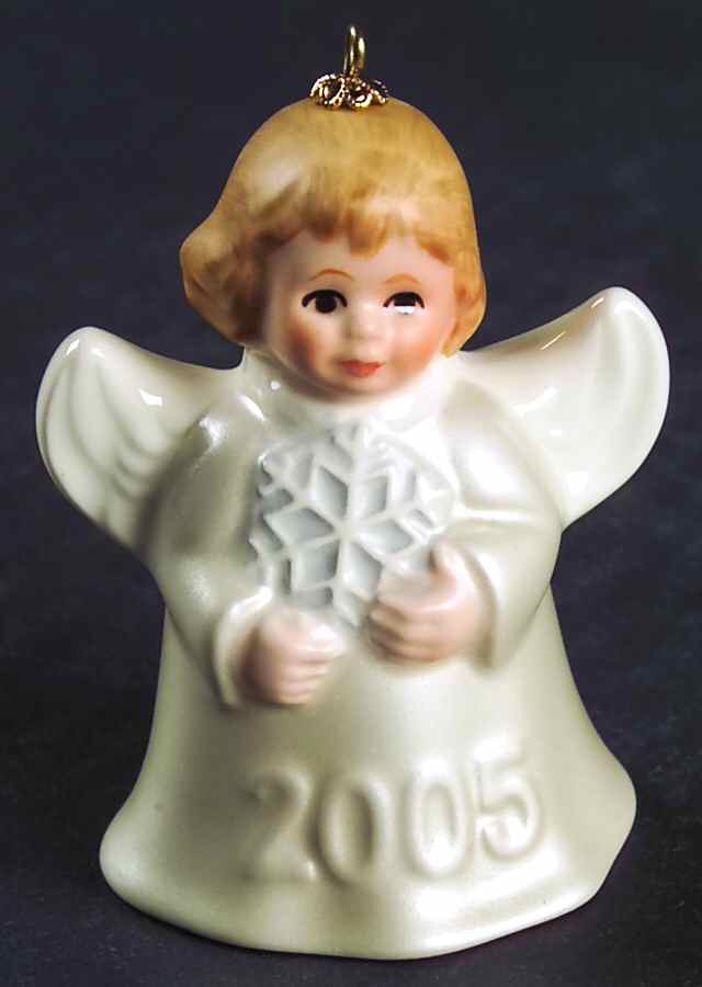 Angel Bell Ornament Angel With Snowflake-Pearl - With Box by Goebel-1