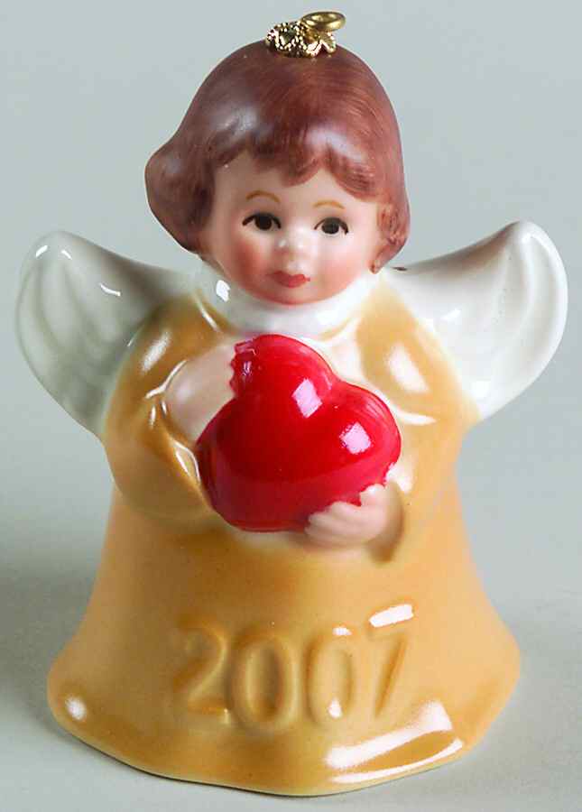 Angel Bell Ornament Angel With Heart-Gold - With Box by Goebel-1