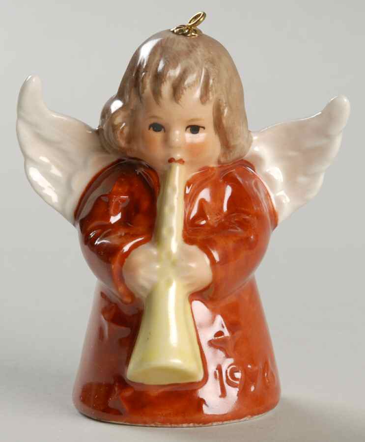 Angel Bell Ornament Angel With Horn-Rust - With Box by Goebel-1