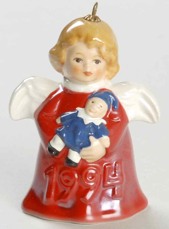 Angel Bell Ornament Angel With Clown-Red - Boxed by Goebel-1