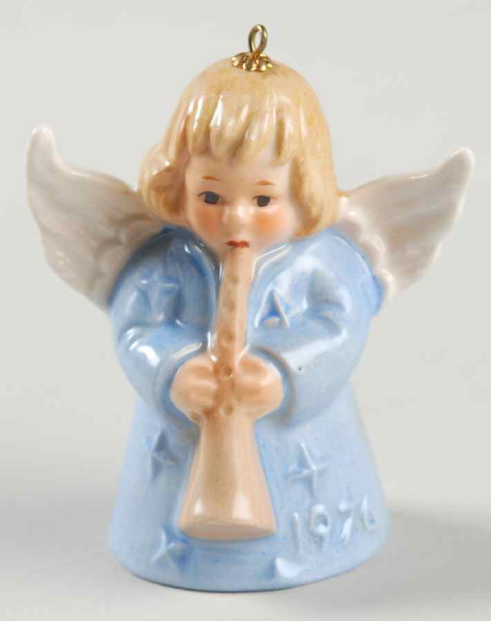 Angel Bell Ornament Angel With Horn-Blue - With Box by Goebel-1