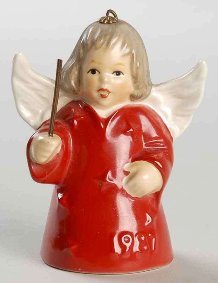 Angel Bell Ornament Angel With Baton-Red - No Box by Goebel-1
