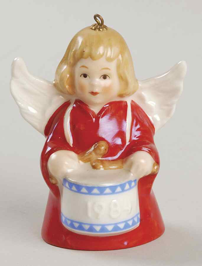 Angel Bell Ornament Angel With Drum-Red - Boxed by Goebel-1