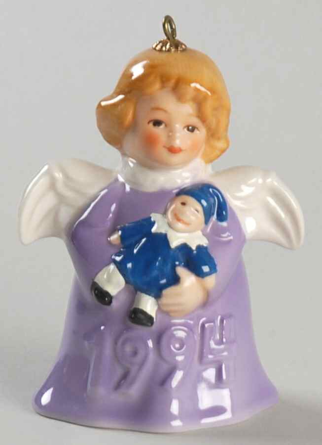 Angel Bell Ornament Angel With Clown-Purple - Boxed by Goebel-1