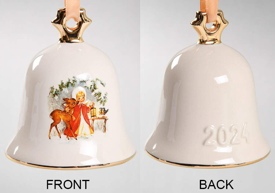 Annual Christmas Bell Girl With Deer - Boxed by Goebel-1