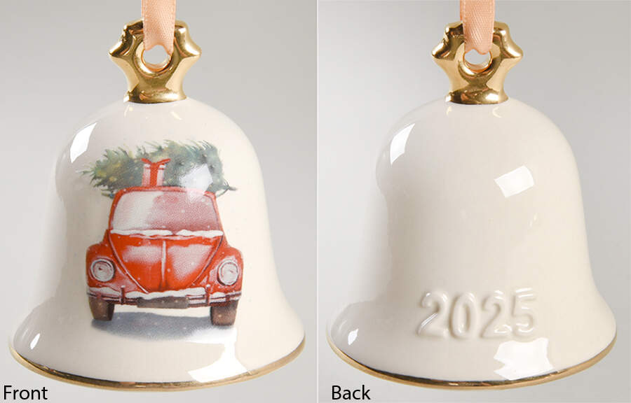Annual Christmas Bell Red Truck With Tree - With Box by Goebel-1