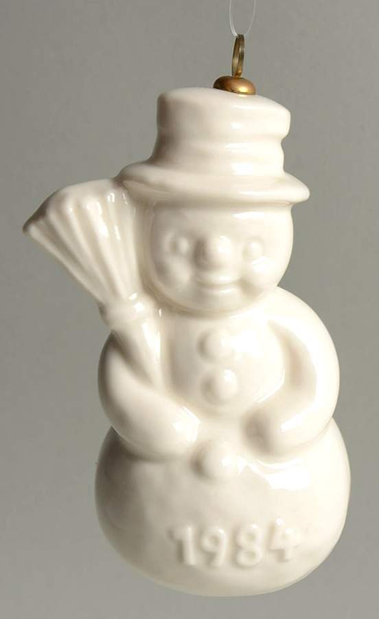 Annual Christmas Ornament-Porcelain Snowman-White - Boxed by Goebel-1