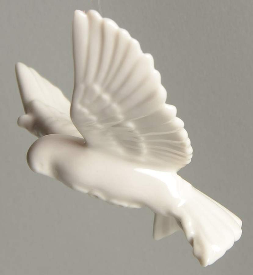 Annual Christmas Ornament-Porcelain Dove-White - No Box by Goebel-1